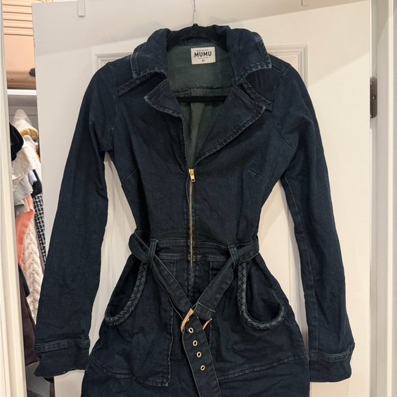 Show Me Your MuMu Dark Blue Denim dress - Picture 2 of 3